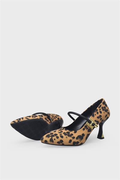 Kanuga Kadın Kemer Detaylı Stiletto Leopar LPA1169