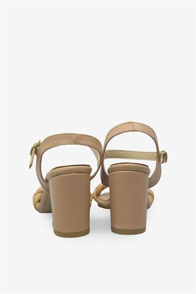 Kanuga Kadın Örgü Desenli Topuklu Sandalet Nut BB2022-75