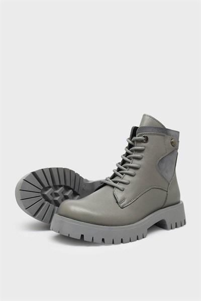 Kanuga Kadın Postal Deri Bot Gri SCL-1002