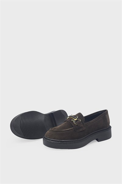 Kanuga Kadın Süet Loafer Kahve MYF744