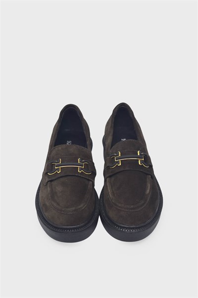 Kanuga Kadın Süet Loafer Kahve MYF744