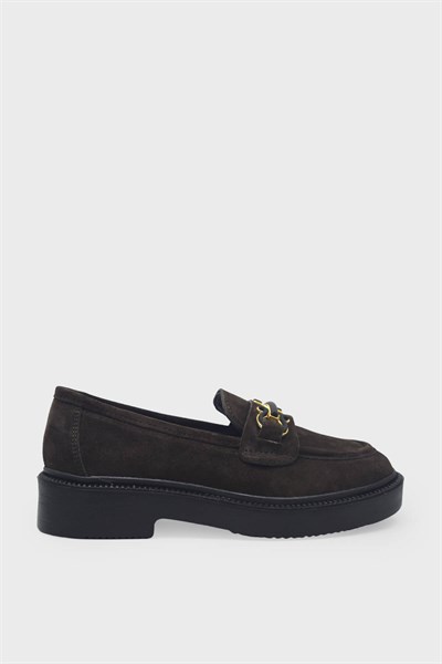 Kanuga Kadın Süet Loafer Kahve MYF744