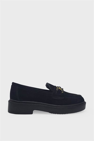 Kanuga Kadın Süet Loafer Siyah MYF744