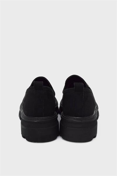 Kanuga Kadın Toka Detaylı Süet Loafer Siyah ASL-7453