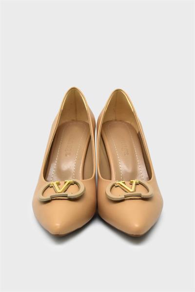 Kanuga Kadın Toka Detaylı Topuklu Stiletto Nut LPA1206-1