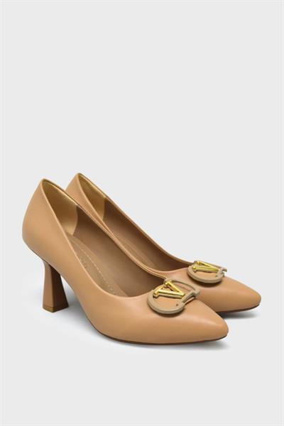 Kanuga Kadın Toka Detaylı Topuklu Stiletto Nut LPA1206-1
