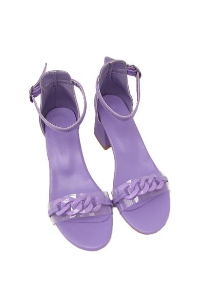Kanuga Kadın Tokalı Topuklu Sandalet Lila BB2022-47