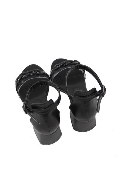 Kanuga Kadın Tokalı Topuklu Sandalet Siyah BB2022-47