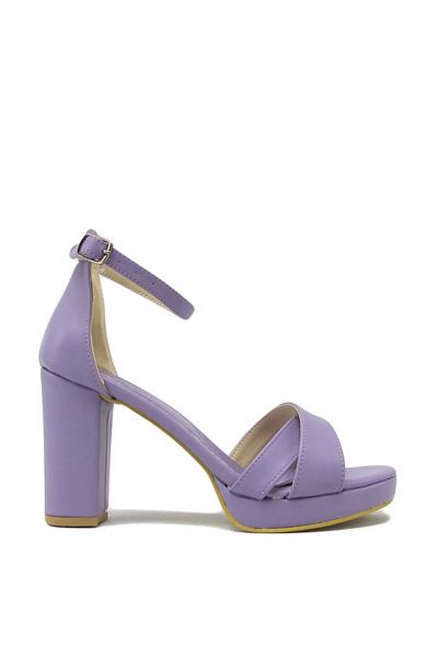 Kanuga Kadın Topuklu Sandalet Lila BB2022-78