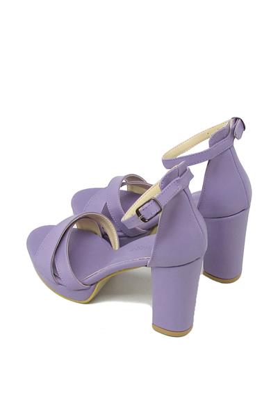 Kanuga Kadın Topuklu Sandalet Lila BB2022-78