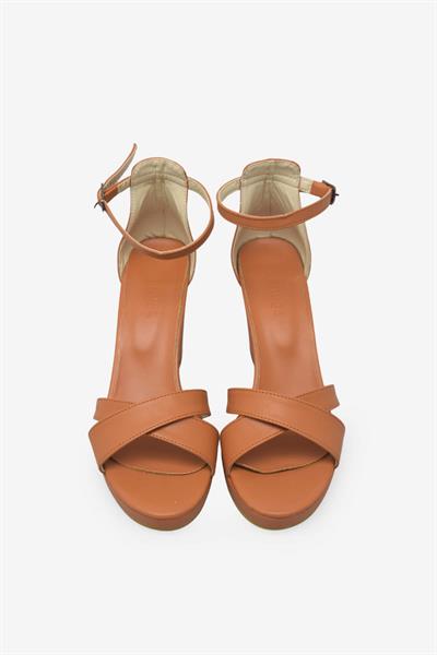 Kanuga Kadın Topuklu Sandalet Turuncu BB2022-78