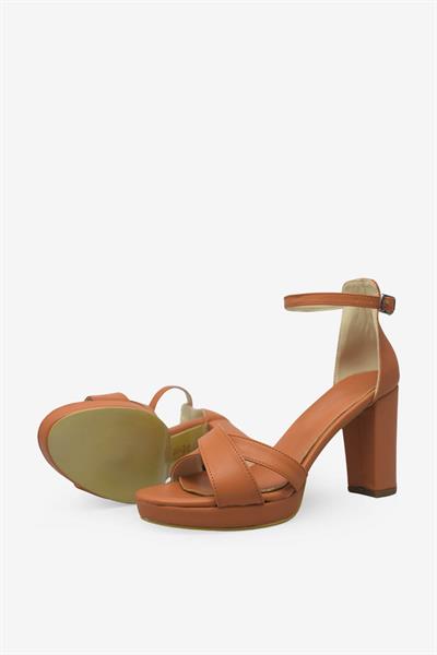 Kanuga Kadın Topuklu Sandalet Turuncu BB2022-78