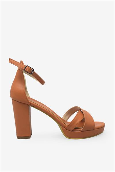 Kanuga Kadın Topuklu Sandalet Turuncu BB2022-78