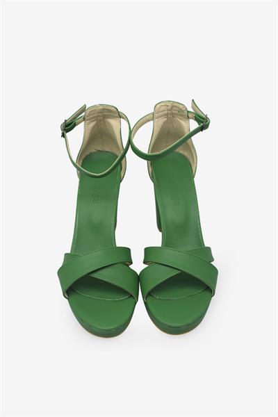 Kanuga Kadın Topuklu Sandalet Yeşil BB2022-78