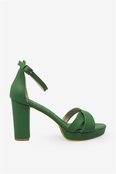 Kanuga Kadın Topuklu Sandalet Yeşil BB2022-78