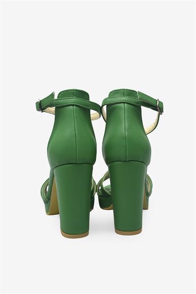 Kanuga Kadın Topuklu Sandalet Yeşil BB2022-78