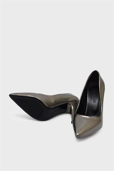 Kanuga Kadın Yazlık İnce Topuk Stiletto Platin Desenli LPA1501