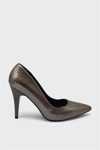 Kanuga Kadın Yazlık İnce Topuk Stiletto Platin Desenli LPA1501