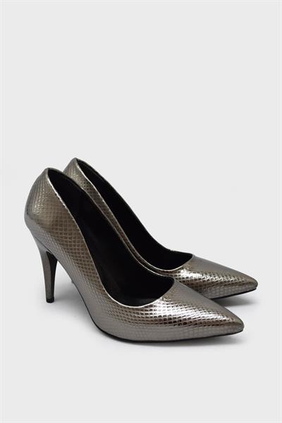 Kanuga Kadın Yazlık İnce Topuk Stiletto Platin Desenli LPA1501