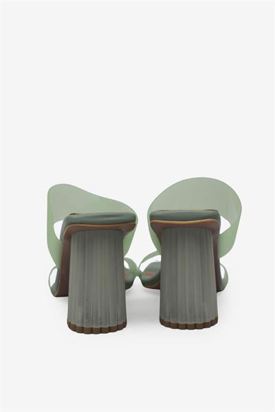 Kanuga Kadın Yazlık Şeffaf Bant Topuklu Sandalet Su Yeşili NEWA1252