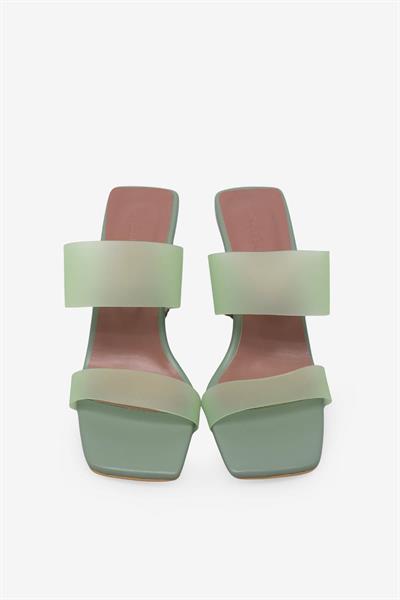 Kanuga Kadın Yazlık Şeffaf Bant Topuklu Sandalet Su Yeşili NEWA1252