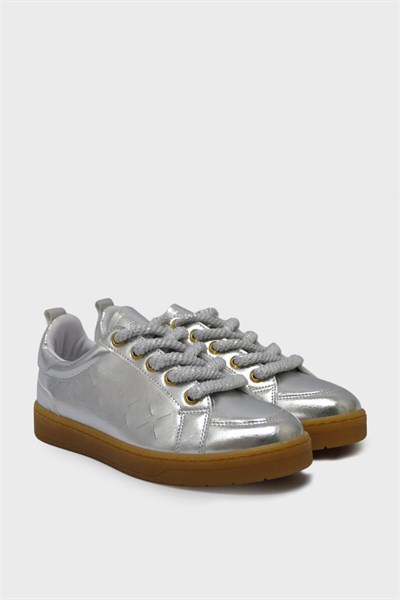 Kanuga Kadın Yazlık Sneakers Spor Ayakkabı Gümüş RSL2452