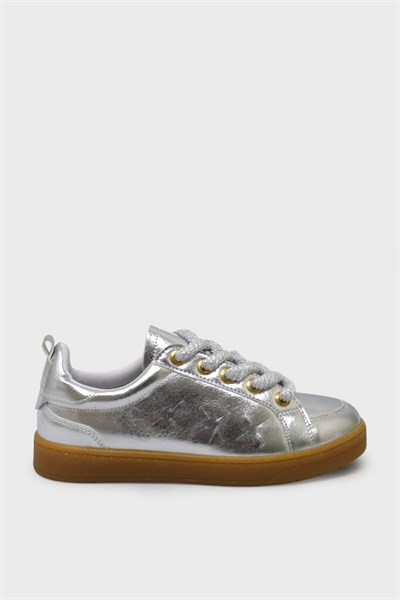 Kanuga Kadın Yazlık Sneakers Spor Ayakkabı Gümüş RSL2452