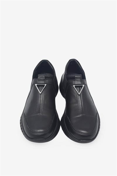 Kanuga Kadın Yazlık Streçli Comfort Deri Ayakkabı Siyah EVD2888
