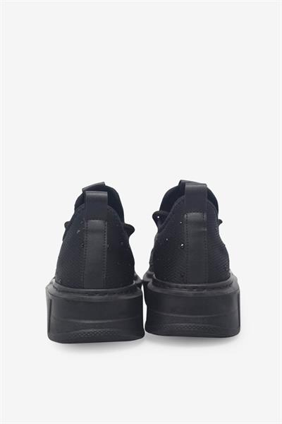 Kanuga Kadn Taşlı Yüksek Taban Sneaker Siyah RSL404