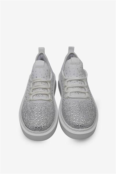 Kanuga Kadn Taşlı Yüksek Taban Sneaker Beyaz RSL404