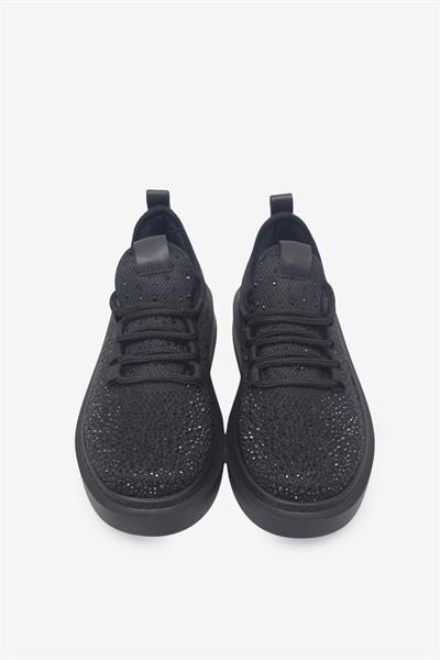 Kanuga Kadn Taşlı Yüksek Taban Sneaker Siyah RSL404
