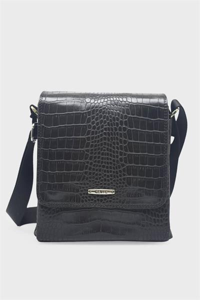 Kanuga Unisex Çapraz Çanta Siyah Kroko YSMN1973