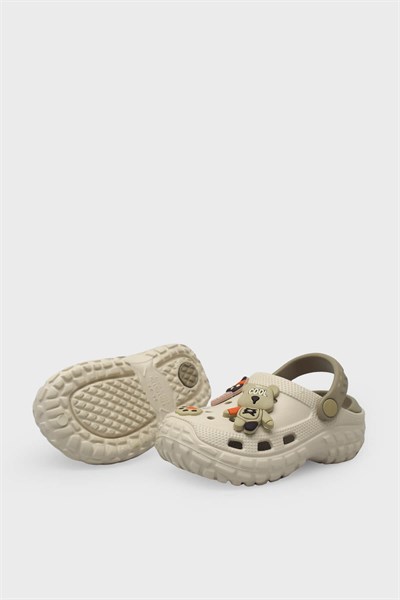 Kanuga Unisex Çocuk Crocsstyle Terlik Ekru MYS960-1