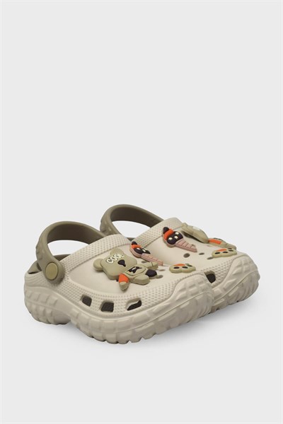 Kanuga Unisex Çocuk Crocsstyle Terlik Ekru MYS960-1