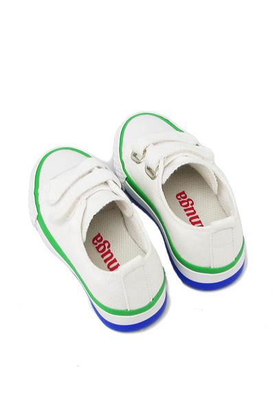 Kanuga Unisex Çocuk Yazlık Cırtlı Spor Ayakkabı Beyaz MAGL1202