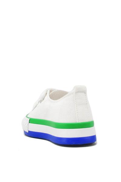 Kanuga Unisex Çocuk Yazlık Cırtlı Spor Ayakkabı Beyaz MAGL1202