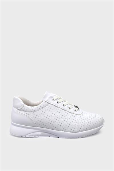 Kanuga Unisex Yazlık İğne Baskılı Sneakers Beyaz ASL-703