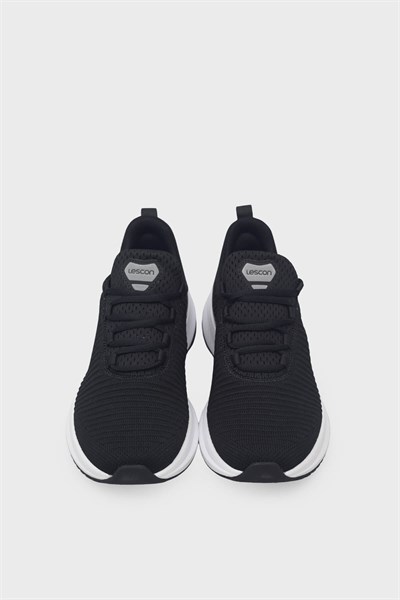 Lescon Unisex Volt 4 Flex Triko Spor Ayakkabı Siyah Beyaz 26BAE00VOLTM