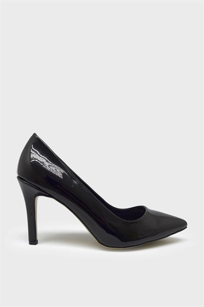 Marcatelli Kadın İnce Topuk Stiletto Siyah Rugan MRCTL7552