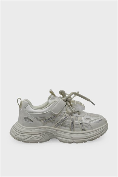 Minican Kız Çocuk Kurdeleli Cırtlı Sneaker Sedef MNCN10