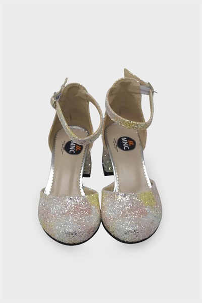Minican Kız Çocuk Topuklu Abiye Ayakkabı Gold MNCN26-01