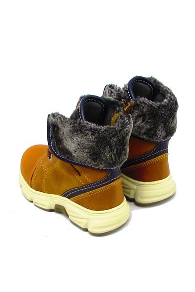 Minican Unisex Çocuk Kürklü Deri Bot Taba MNCN-Y11P