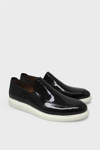 Mp Erkek Casual Deri Ayakkabı Siyah Rugan MP-4421