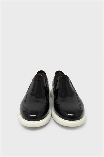 Mp Erkek Casual Deri Ayakkabı Siyah Rugan MP-4421