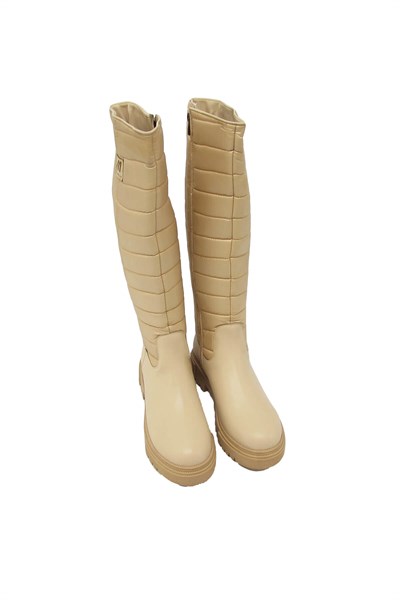 Mp Kadın Casual Kapitone Çizme Bej MP-2752