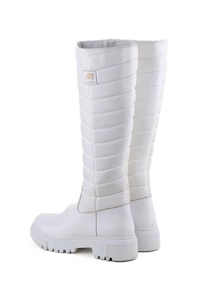 Mp Kadın Casual Kapitone Çizme Beyaz MP-2752