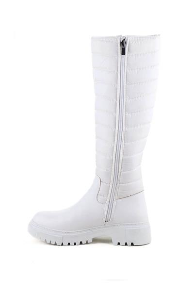 Mp Kadın Casual Kapitone Çizme Beyaz MP-2752