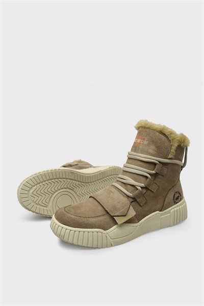 Mp Kadın Günlük Kürklü Spor Bot Süet Bej MP-1876