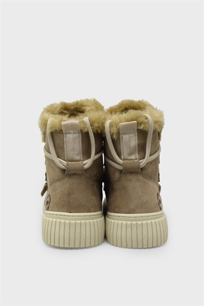 Mp Kadın Günlük Kürklü Spor Bot Süet Bej MP-1876