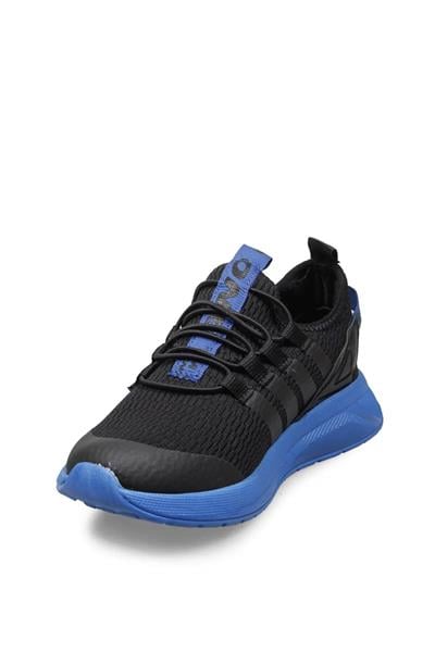 Mp Unisex Çocuk Bağcıklı Spor Ayakkabı Siyah Mavi MP-3011